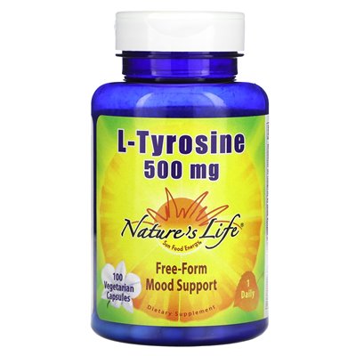 Życie natury, L-tyrozyna, 500 mg, 100 kapsułek wegetariańskich