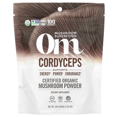 Om Grzyby, Certyfikowany Organiczny Proszek Grzybowy, Cordyceps, 7.05 uncji (200 g)