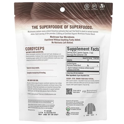 Om Grzyby, Certyfikowany Organiczny Proszek Grzybowy, Cordyceps, 7.05 uncji (200 g)
