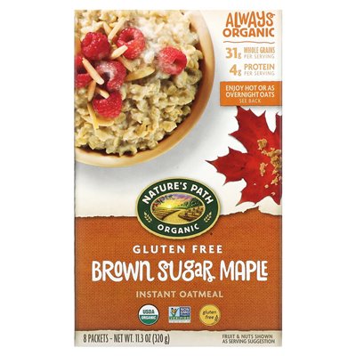 Nature's Path, Bio-Instant-Fakmeal, brauner Ahornzucker, 8 Päckchen, 11,3 oz (320 g)