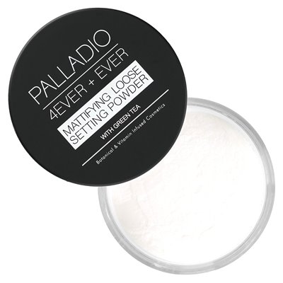 Palladio, 4ever + Ever, matowanie luźnego proszku z zieloną herbatą, półprzezroczystą, 0,21 uncji (6 g)