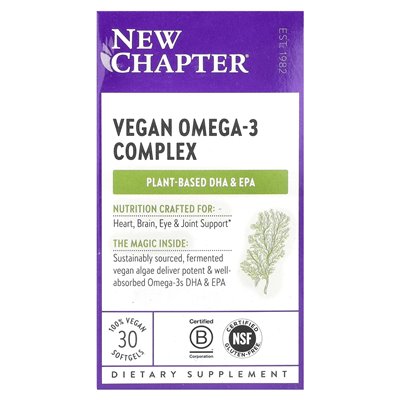 New chapter, vegan omega-3 complex, 30 soft