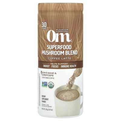 Om Mushrooms, Superfood-Pilzmischung, Kaffee Latte, 8,47 oz (240 g)