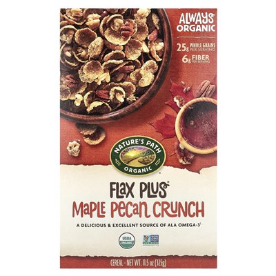 Nature's Path, Organic, Len i Maple Pecan Crunch Cereal, 11,5 uncji (325 g)