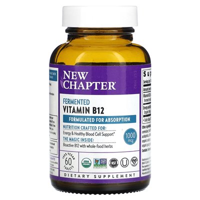 New Chapter, Fermented Vitamin B12, 1000 mcg, 60 Vegan Tablets