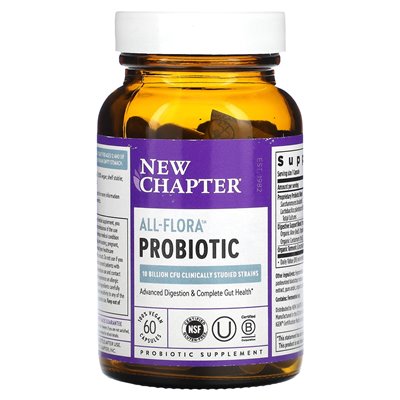 New Chapter, All-Flora Probiotic, 10 Billion CFU, 60 Vegan Capsules