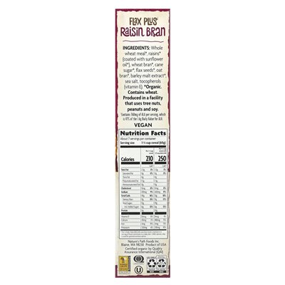 Nature's Path, Bio, Flachs plus Flocken, Kleie und Rosinen, 14 oz (400 g)