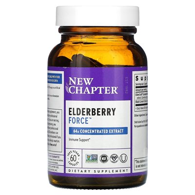 Nowy rozdział, Elderberry Force, 60 wegańskich kapsułek Nowy rozdział, Elderberry Force, 60 wegańskich kapsułek