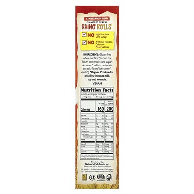 Nature's Path, EnviroKidz, Organic Ahathed Flakes, Rhino Rolls®, 9.5 oz (269 g)