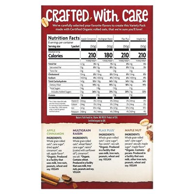 Nature's Path, Organic Instant Fakeal, Variety Pack, 8 pakietów, 14 uncji (400 g) Nature's Path, Organic Instant Fakeal, Variety Pack, 8 pakietów, 14 uncji (400 g)