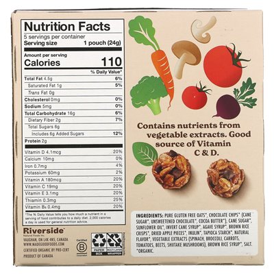 MadeGood, Granola Minis, Schokoladenstückchen, 5 Packungen, 0,85 Unzen (24 g)