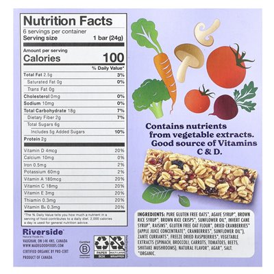 MadeGood, granola bar, mixed berry, 6 bars, 0.85 oz (24 g)