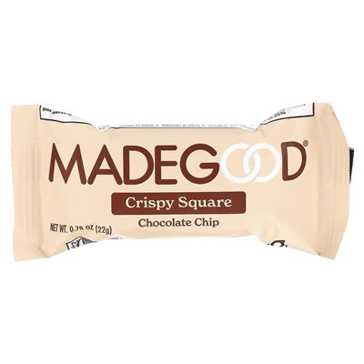 MadeGood, crispy squares, chocolate chip, 6 bars, 0.78 oz (22 g)