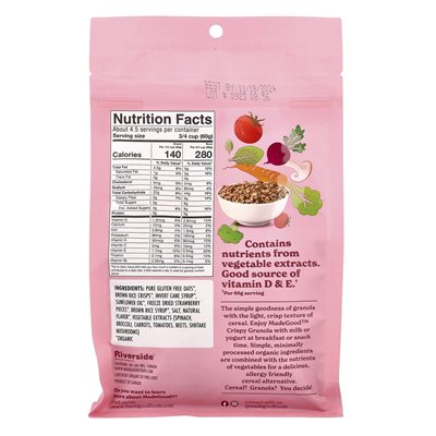 MadeGood, chrupiąca granola, truskawka, 10 uncji (284 g)