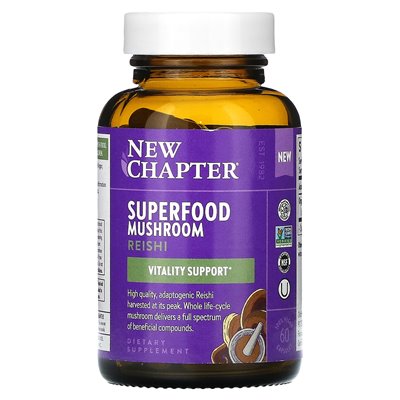 Nowy rozdział, Superfood Mushroom, Reishi, 60 wegańskich kapsułek