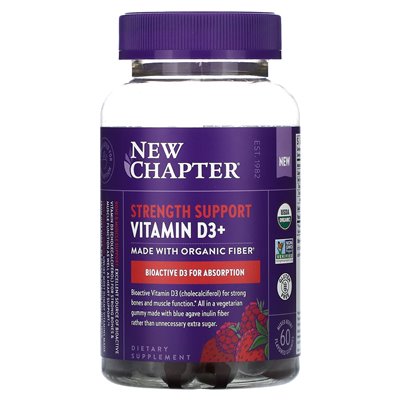 New Chapter, Vitamin D3+, Strength Support, Mixed Berry, 60 Flavored Gummies New Chapter, Vitamin D3+, Strength Support, Mixed Berry, 60 Flavored Gummies