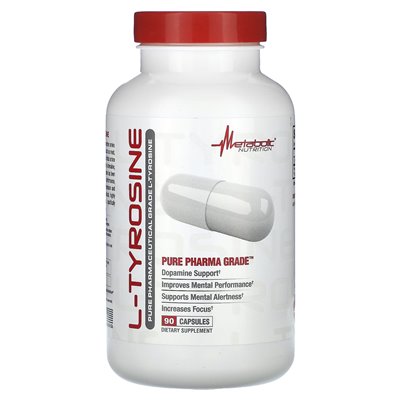 Metabolic Nutrition, L-Tyrosin, reine pharmazeutische Qualität, 90 Kapseln