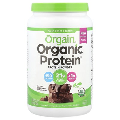 Orgain, białko organiczne, proszek na bazie roślin, kremowe krówki czekoladowe, 2,03 funta (920 g)