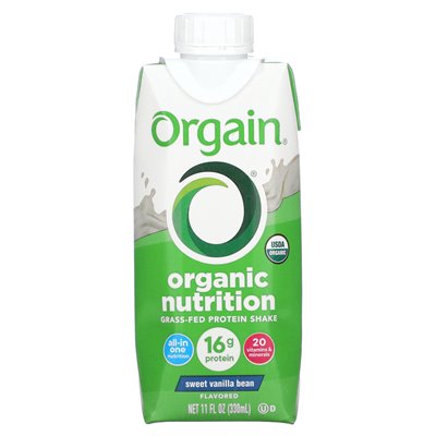 Orgain, Organic Nutrition, Grass-Fed Protein Shake, Sweet Vanilla Bean, 4 Pack, 11 fl oz (330 ml) Each Orgain, Organic Nutrition, Grass-Fed Protein Shake, Sweet Vanilla Bean, 4 Pack, 11 fl oz (330 ml) Each