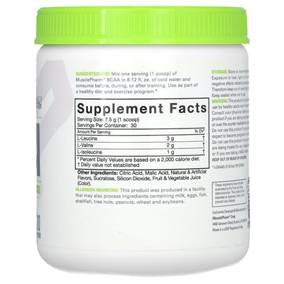 MusclePharm, Essentents, BCAA, Blue Malin, 0,5 funta (225 g)