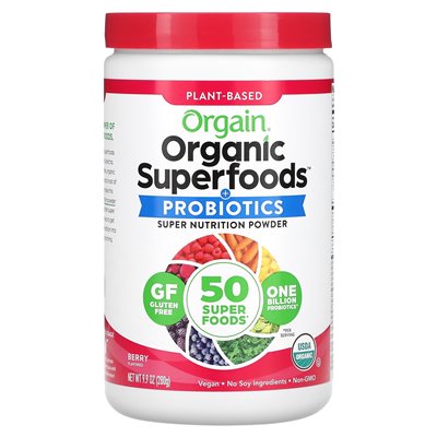 Orgain, Organic Superfoods + Probiotyki Super Nutrition Powder, Jagodowy, 9.9 uncji (280 g) Orgain, Organic Superfoods + Probiotyki Super Nutrition Powder, Jagodowy, 9.9 uncji (280 g)