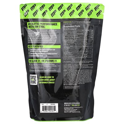 MusclePharm, Assault Energy + Siła, przedtrening, niebieska malina, 12,1 uncji (344 g)