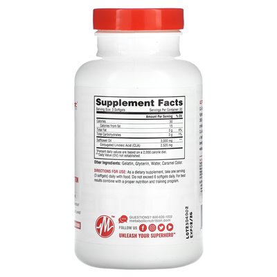 Odżywianie metaboliczne, CLA 3000, 3000 mg, 90 miękkich (1000 mg na softgel) Odżywianie metaboliczne, CLA 3000, 3000 mg, 90 miękkich (1000 mg na softgel)