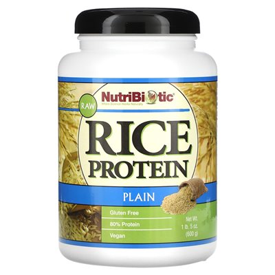 Nutribiotyczne, surowe białko ryżowe, równina, 5 uncji (600 g)