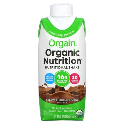 Orgain, odżywianie organiczne, koktajl odżywczy, kremowa czekoladowa krówki, 4 paczki, 11 fl oz Orgain, odżywianie organiczne, koktajl odżywczy, kremowa czekoladowa krówki, 4 paczki, 11 fl oz