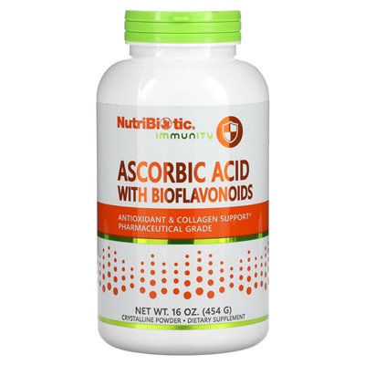 Nutribiotyk, odporność, kwas askorbinowy z bioflawonoidami, krystaliczny proszek, 16 uncji (454 g)