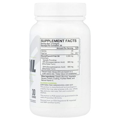 MusclePharm, EssentialS®, olej rybny, 2000 mg, 60 miękkich (1000 mg na miękką) MusclePharm, EssentialS®, olej rybny, 2000 mg, 60 miękkich (1000 mg na miękką)