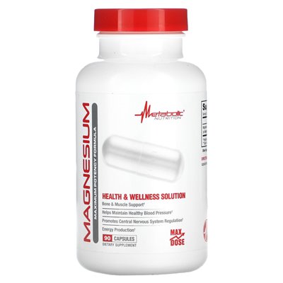 Metabolic Nutrition, Magnesium, Maximum Power Formula, 90 Kapseln Metabolic Nutrition, Magnesium, Maximum Power Formula, 90 Kapseln