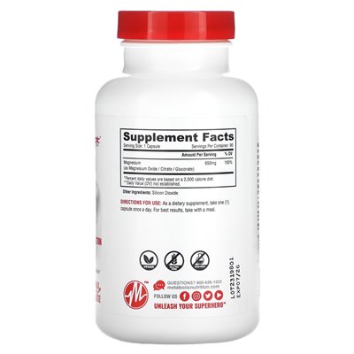 Metabolic Nutrition, Magnesium, Maximum Power Formula, 90 Kapseln Metabolic Nutrition, Magnesium, Maximum Power Formula, 90 Kapseln