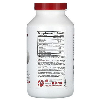 Metabolic Nutrition, Carni-10, 5000 mg, 240 Capsules (625 mg per capsule) Metabolic Nutrition, Carni-10, 5000 mg, 240 Capsules (625 mg per capsule)