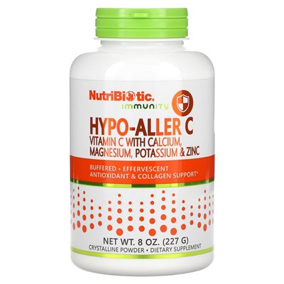 Nutribiotyk, odporność, hipo-aller C, witamina C z wapniem, magnezem, potasem i cynkiem, 8 uncji (227 g)