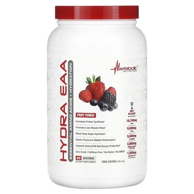 Odżywianie metaboliczne, Hydra EAA, Punch Fruit, 35,2 uncji (1000 g)