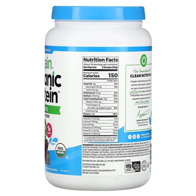 Orgain, białko organiczne + zielenie, proszek białka na bazie roślin, kremowa czekoladowa krówka, 1,94 funta (882 g) Orgain, białko organiczne + zielenie, proszek białka na bazie roślin, kremowa czekoladowa krówka, 1,94 funta (882 g)