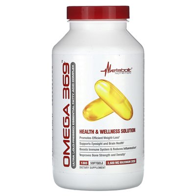 Metabolic Nutrition, Omega 369, 3600 mg, 180 Softgels (1200 mg pro Softgel) Metabolic Nutrition, Omega 369, 3600 mg, 180 Softgels (1200 mg pro Softgel)