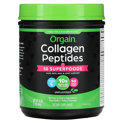 Orgain, collagen peptides and 50 seasides, unstained, 1 lb (454 g)