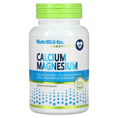 NutriBiotic, Essentials, Calcium Magnesium, 100 Gluten Free Capsules NutriBiotic, Essentials, Calcium Magnesium, 100 Gluten Free Capsules