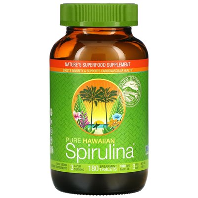 Nutrex Hawaii, Pure Hawaiian Spirulina, Spearmint, 1000 mg, 180 tabletek