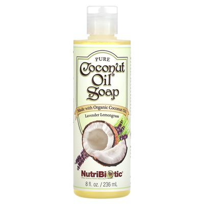 Nutribiotic, czyste mydło oleju kokosowego, lawendowa trawa cytrynowa, 8 fl oz (236 ml) Nutribiotic, czyste mydło oleju kokosowego, lawendowa trawa cytrynowa, 8 fl oz (236 ml)