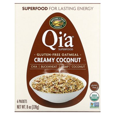 Nature's Path, Qi'a Superfood-Haferflocken, cremige Kokosnuss, 6 Päckchen, 8 Unzen (228 g)