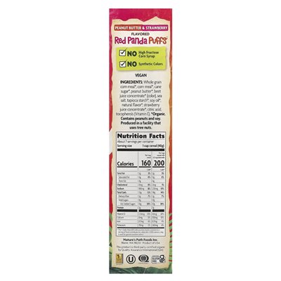 Nature's Path, Organic Red Panda Puffs ™, Erdnussbutter und Erdbeere, 10 Unzen (284 g)