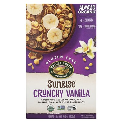 Nature's Path, Sunrise, Cereal, Crunchy wanilia, 10,6 uncji (300 g) Nature's Path, Sunrise, Cereal, Crunchy wanilia, 10,6 uncji (300 g)