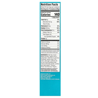 Mary's Gone Crackers, Bio-Cracker, sehr dünn, Meersalz, 5 oz (142 g)