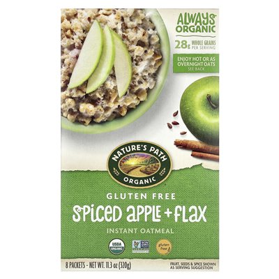 Nature's Path, Organic Gluten Free Wireless Oatmeal, Seasoned Apple + Lelx, 8 Packets, 11.3 oz (320 g)