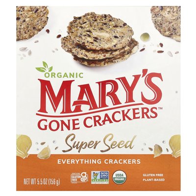 Mary's Gone Crackers, Organic Super Seed Crackers, Everything, 5,5 uncji (156 g)