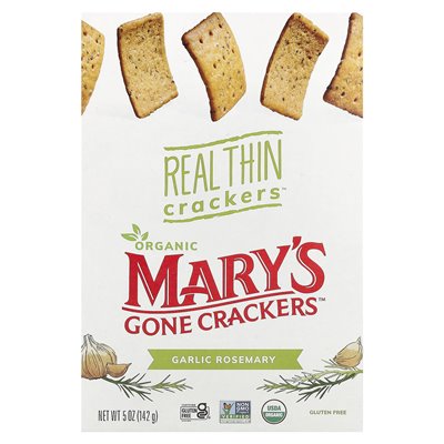 Mary's Gone Crackers, Organic Real Thin Crackers™, Rosemary Garlic, 5 oz (142 g)