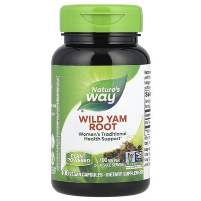 Nature's Way, Wild Yam Root, 700 mg, 100 wegańskich kapsułek (350 mg na kapsułkę)